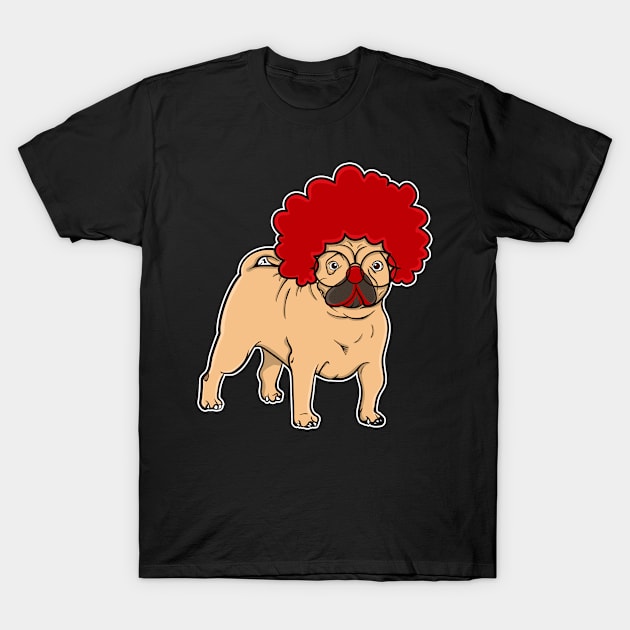 Clown Pug Funny Gift Pug Mom T-Shirt by Dr_Squirrel